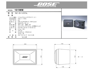 小型スピーカー 101MM(2個セット) / BOSE